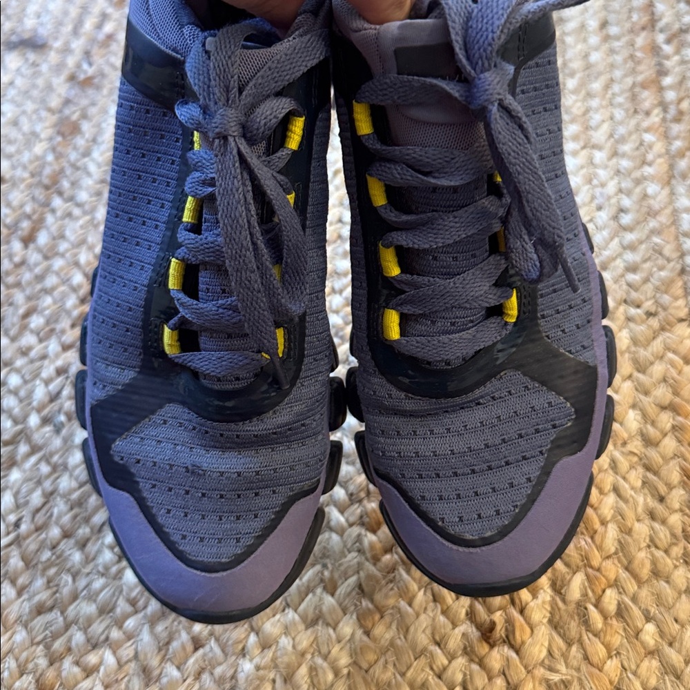 Adidas by Stella McCartney Purple and Black Sneakers with Yellow Accents - Picture 4 of 11